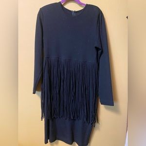 Wool fringe dress